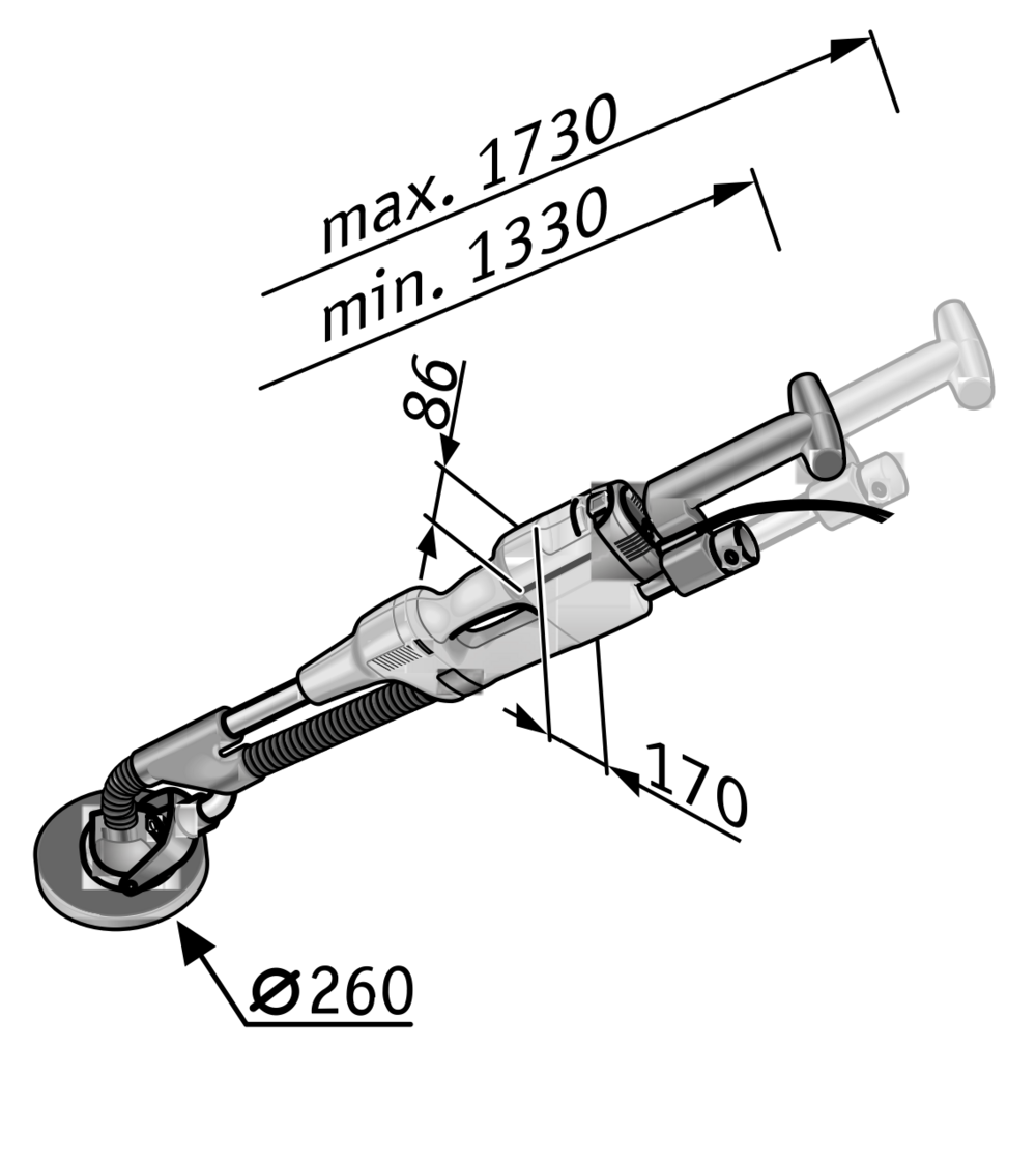 Шліфмашина для стін і стелі FLEX WST 700 VV Vario-Giraffe — фото 2