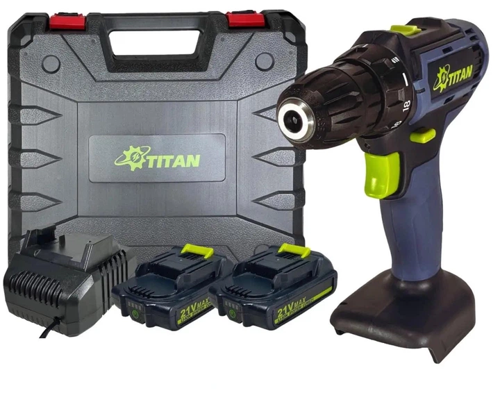 Дриль-шурупокрут TITAN BDS21-CORE SET1 2×2 А·год