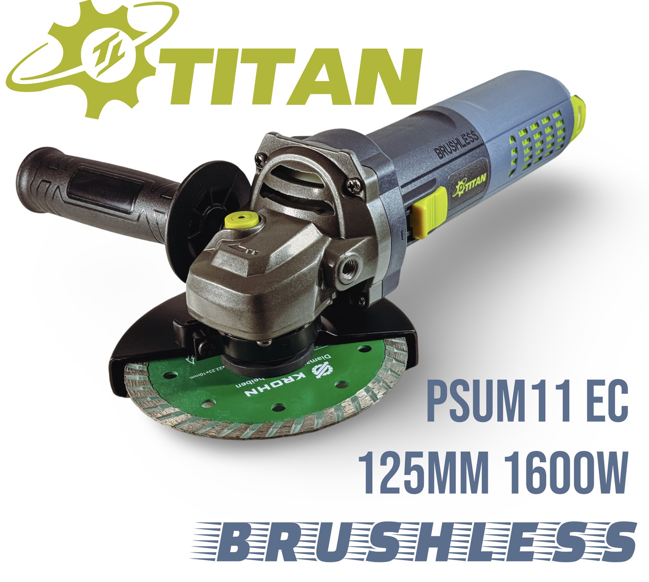Кутова шліфувальна машина TITAN PSUM11 EC Brushless