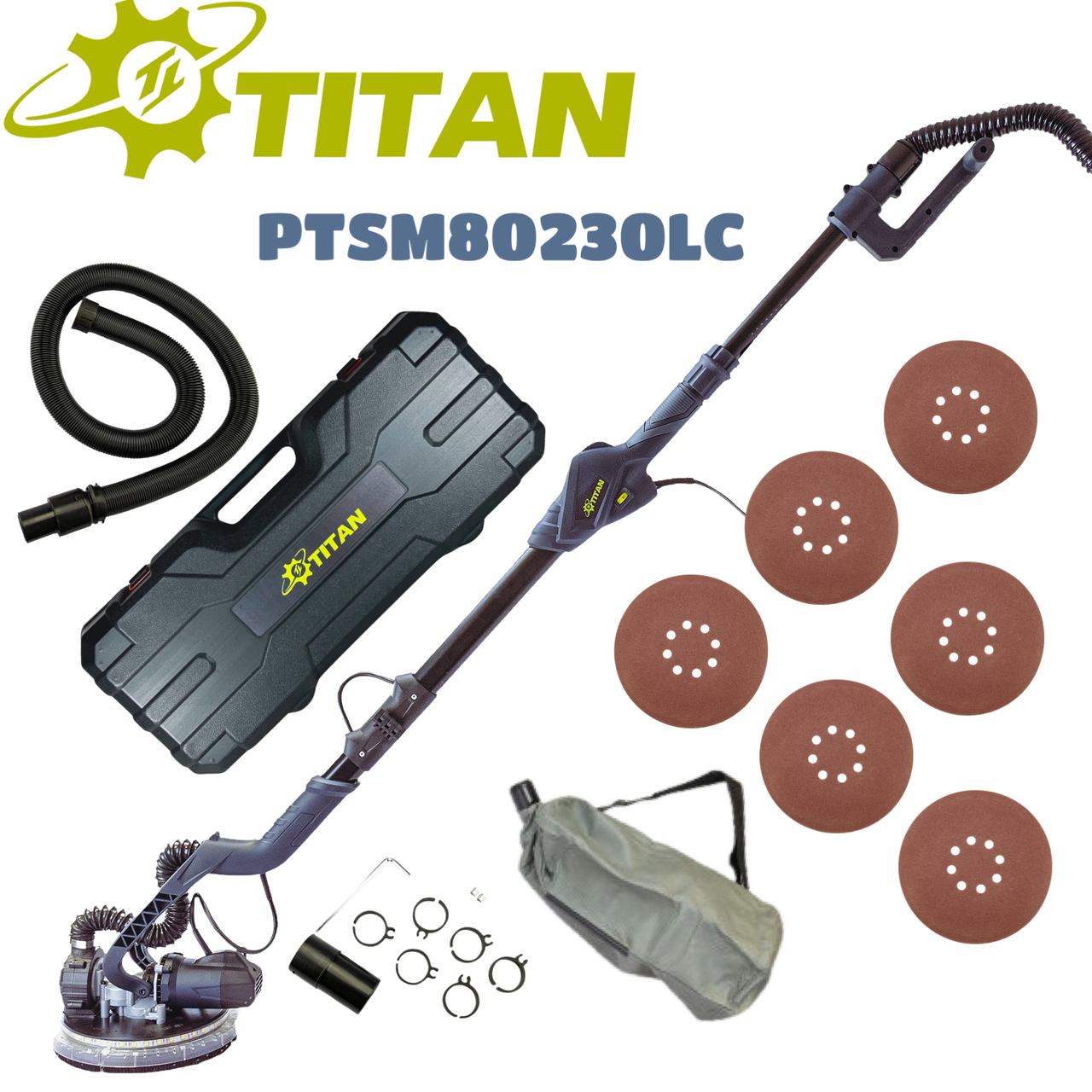 Шліфмашина для стін і стелі TITAN PTSM80230LC